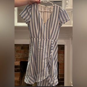 Blue & White JCrew linen dress